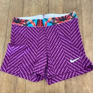 Nike Pro Purple Pattern Spandex Shorts